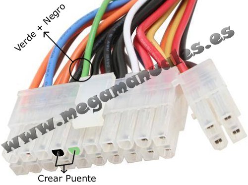 Conector 20+4 pines de una fuente de alimentación