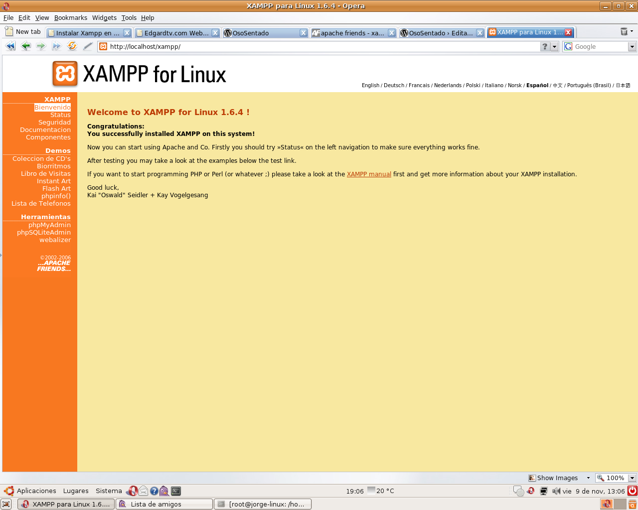 Inicio de Xampp